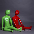 DL395 Boys full body red&green color Fiberglass Dummy child painting mannequin sitting